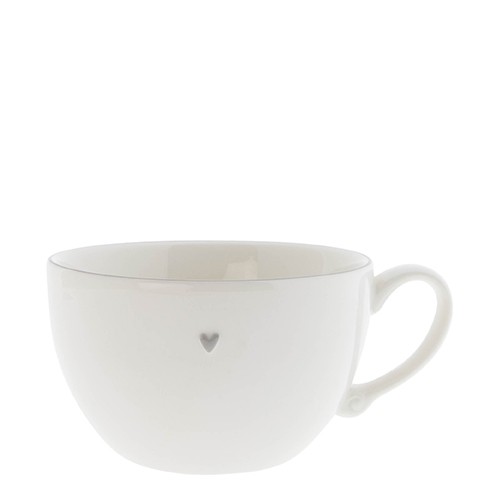 Bastion Collections Suppentasse / Soup Bowl White with Grey Edge, klein