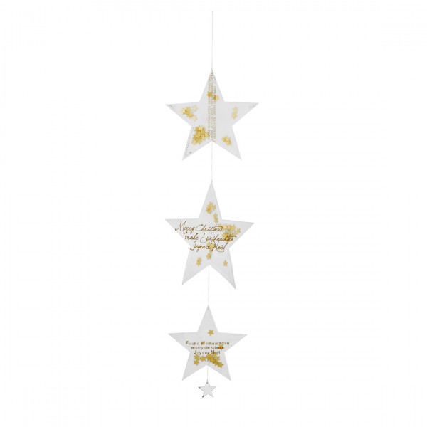 Weihnachtszauber Transparent Stern Kette Gold, 55 cm