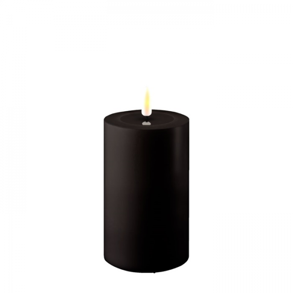 Deluxe Homeart LED Stumpenkerze 7,5 x 12,5 cm, schwarz