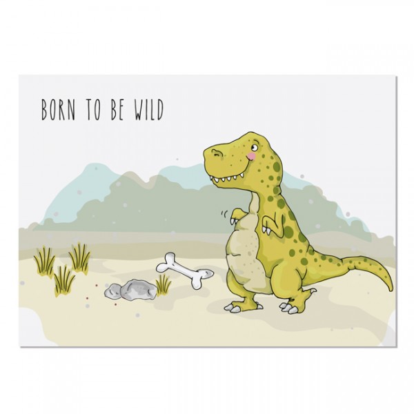 Krima & Isa Postkarte Dino (Born to be wild)