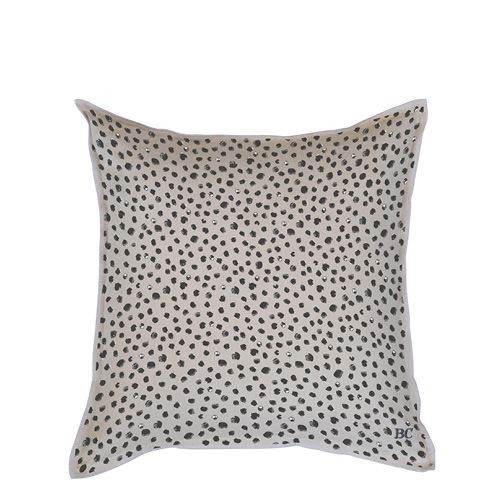 Bastion Collections Kissenhülle Naturel Chambray Happy Dots
