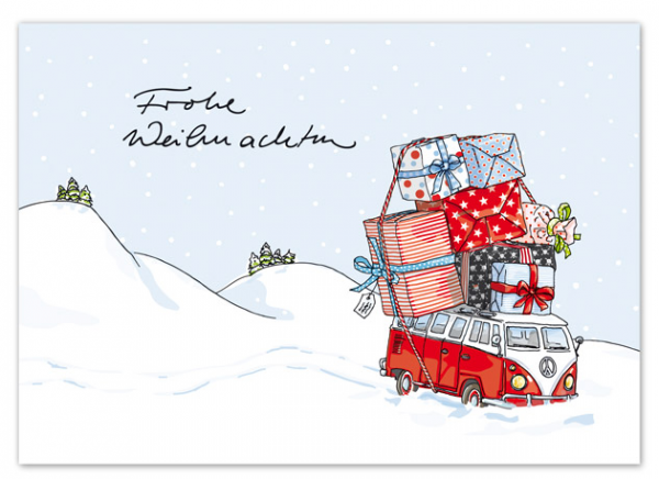 Krima & Isa Postkarte Geschenkebus