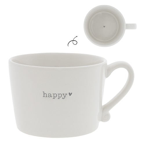 Bastion Collections Cup White / Happy in Grey