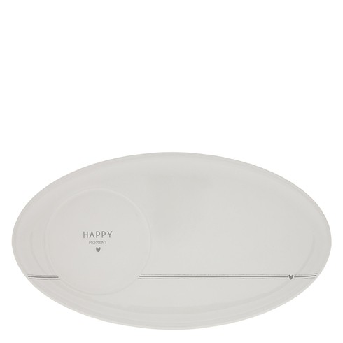 Bastion Collections Teller / Cafe Plate Happy Moment in Grey