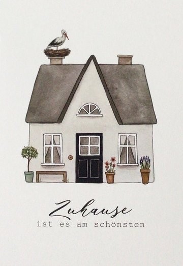 Postkarte Zuhause