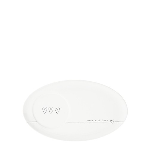 Bastion Collections Teller / Espresso Plate Heart/Made with love in Black