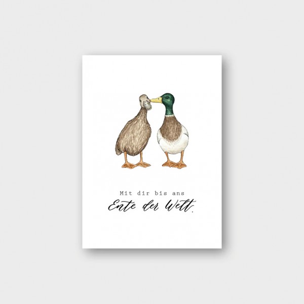 Postkarte Ente der Welt