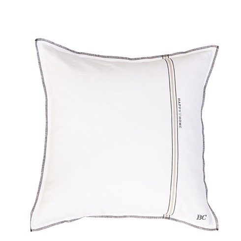 Bastion Collections Kissenhülle White Chambray Happy Home