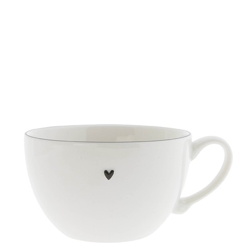 Bastion Collections Suppentasse / Soup Bowl White with Black Edge, klein