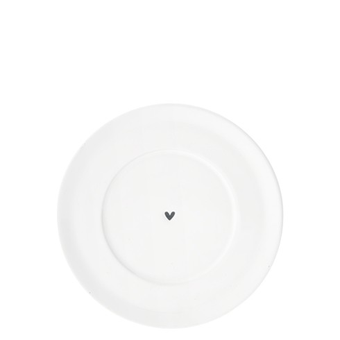 Bastion Collections Teller / Plate Cup White Heart in Black
