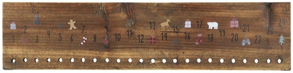 Ib Laursen Holzschild Adventskalender 1-24 mit Wintermotiven