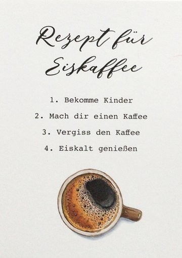 Postkarte Rezept für Eiskaffee