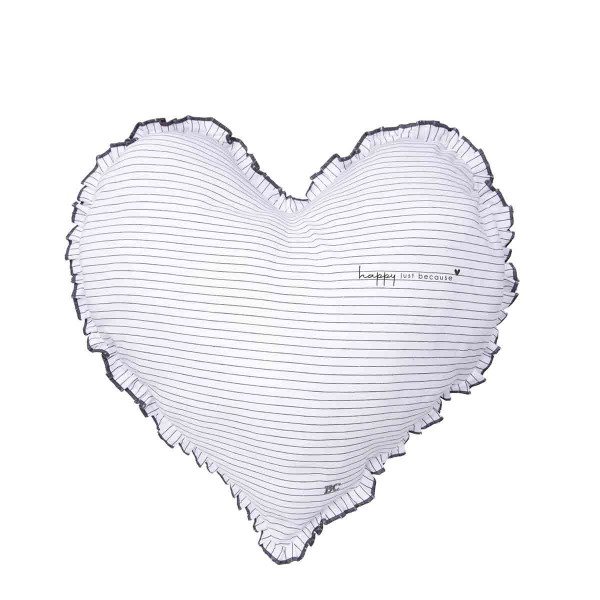 Bastion Collections Kissen Heart White Stripes Happy just because