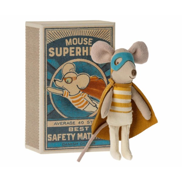 Maileg Superhero Little Brother Mouse / Maus in Box