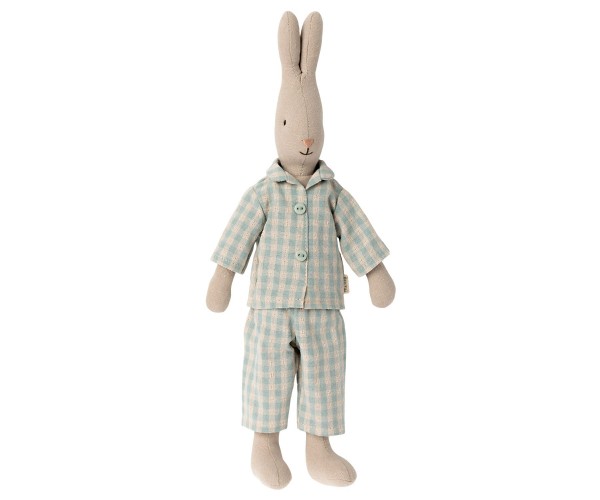 Maileg Hase / Rabbit Pyjama Karo Hellblau, Size 2