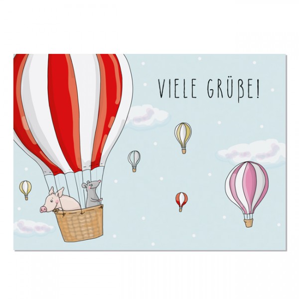 Krima & Isa Postkarte Heißluftballon