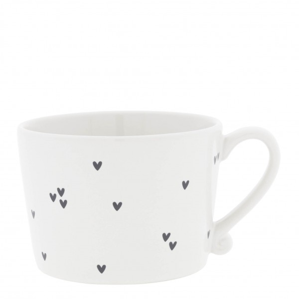 Bastion Collections Cup White / Little Hearts in Black