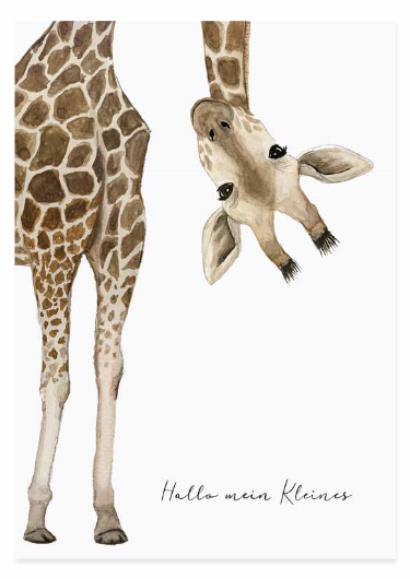 Eulenschnitt Postkarte Giraffe