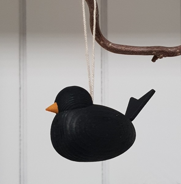 Holzvogel Schwarz, zum Aufhängen