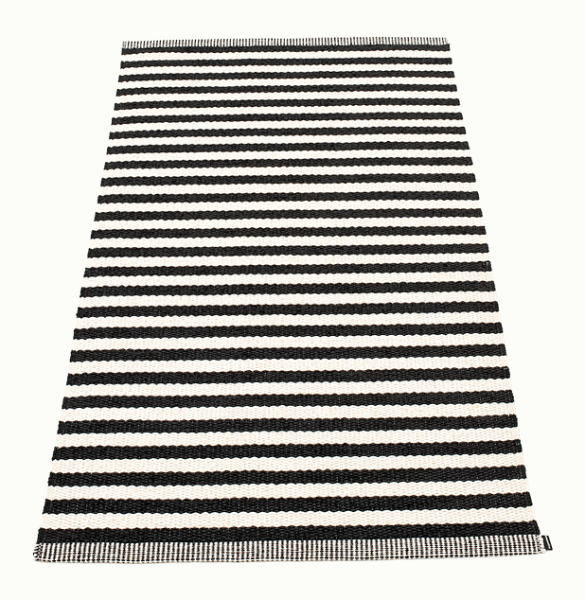 Pappelina Kunststoffteppich DUO, black - vanilla, 160 cm