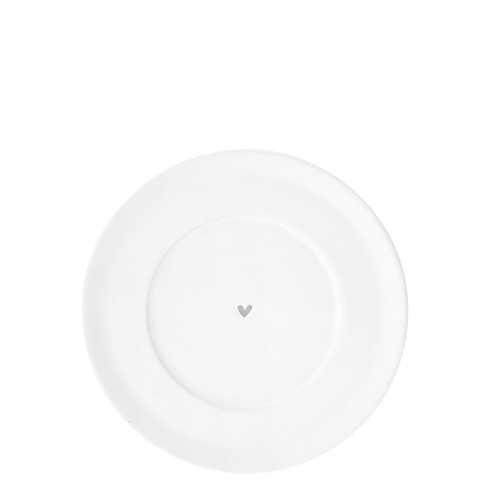 Bastion Collections Teller / Plate Cup White Heart in Grey