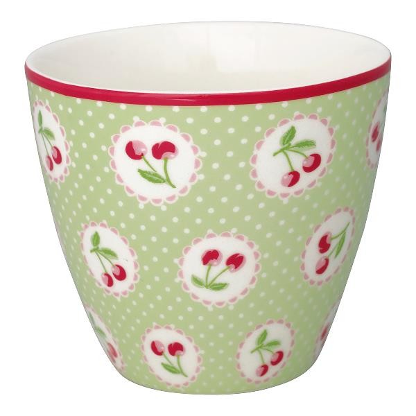 Greengate Latte Cup Cherry berry pale green