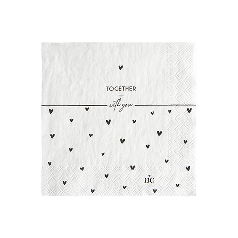 Bastion Collections Kleine Papierservietten HEARTS/TOGETHER with you