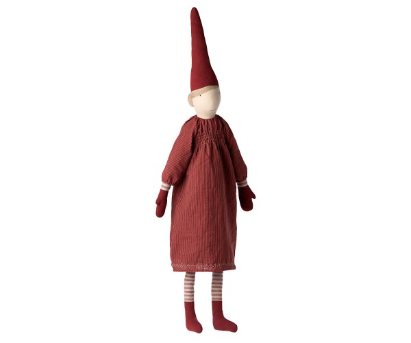Maileg Pixy Wichtel Mädchen 2022, Mega (100 cm) - Rotes Kleid