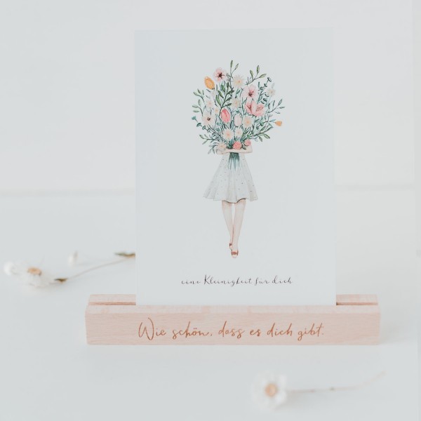 Eulenschnitt Postkarte Blumenmädchen, Eine Kleinigkeit für dich