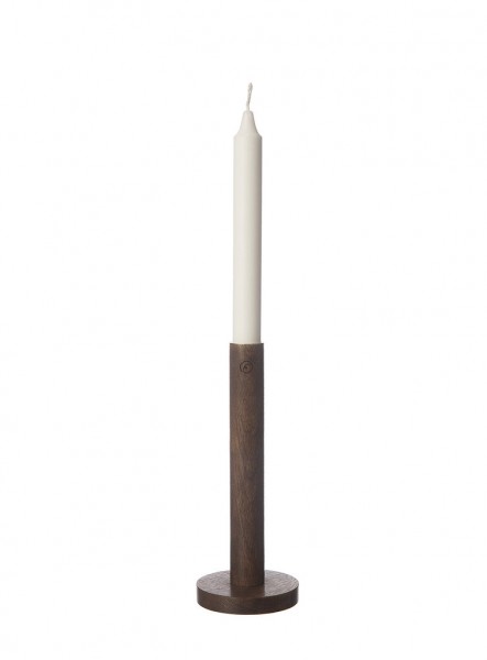 ERNST Kerzenleuchter aus Holz, duneklbraun , 20 cm