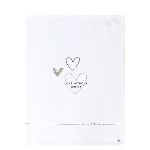 Bastion Collections Geschirrtuch Love without Limits, White