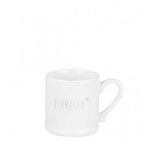 Bastion Collections Espressotasse White/Espresso in Grey & Heart in Titane