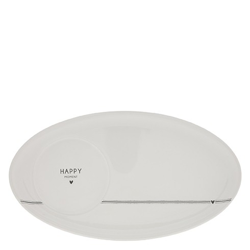 Bastion Collections Teller / Cafe Plate Happy Moment in Black