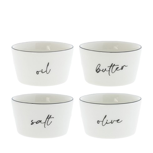 Bastion Collections Bowls "Salt, Butter, Oil, Olive" im 4er Set