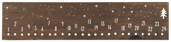 Ib Laursen Holzschild Adventskalender 1-24 mit weißen Zahlen