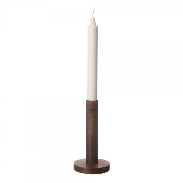 ERNST Kerzenleuchter aus Holz, dunkelbraun, 15 cm