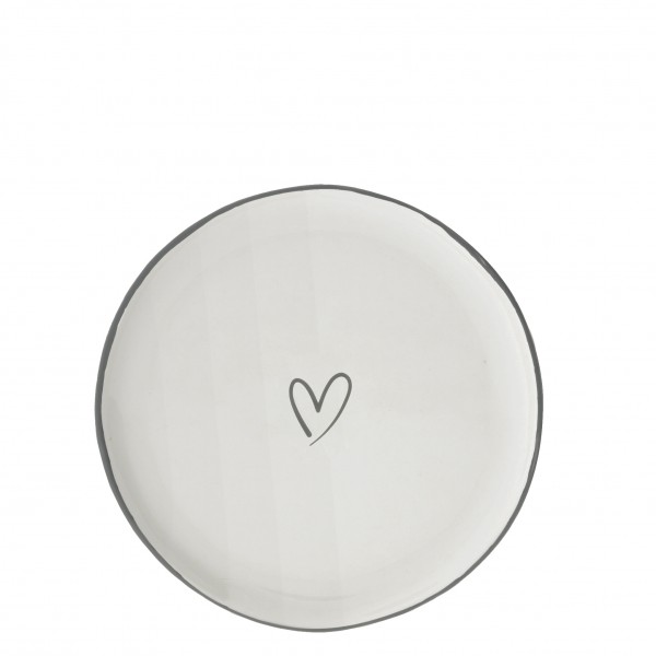 Bastion Collections Teller / Cake Plate Heart in Grey