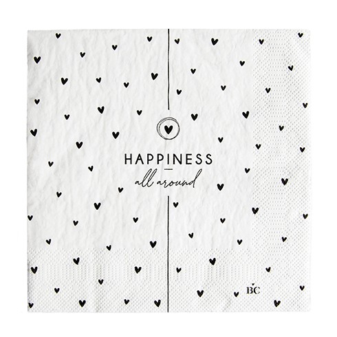 Bastion Collections Papierservietten HEARTS/HAPPINESS all around