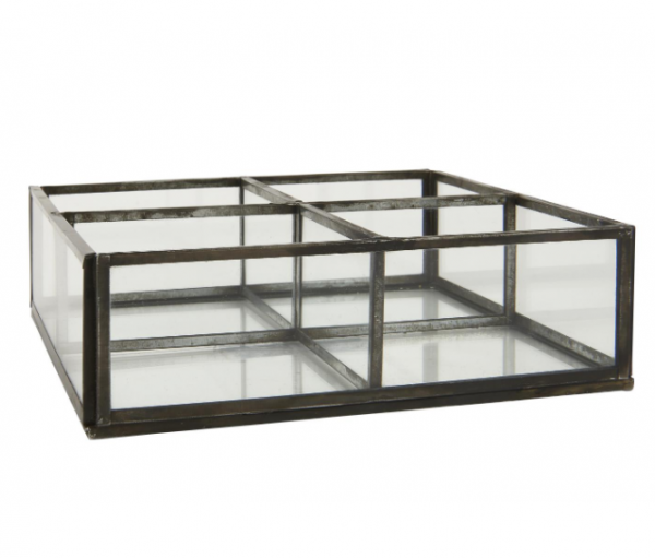 Ib Laursen Glasbox mit 4 Fächern, Grau