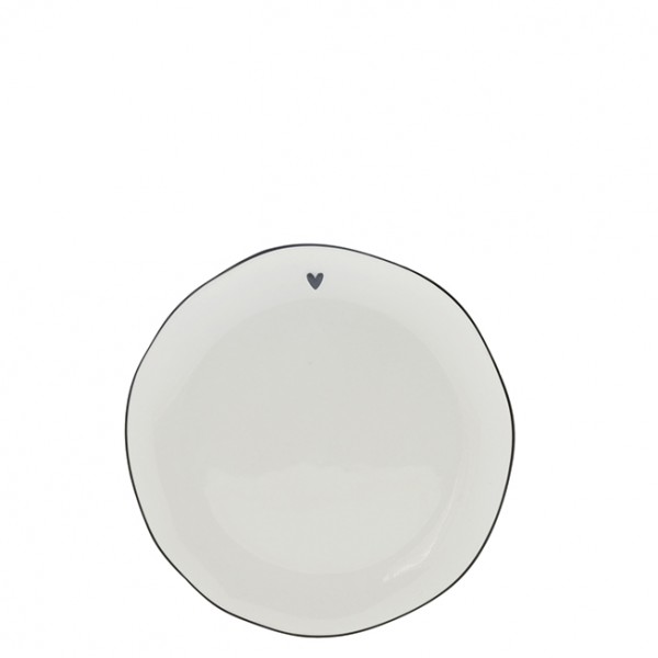Bastion Collections Teller / Cake Plate White with black edge