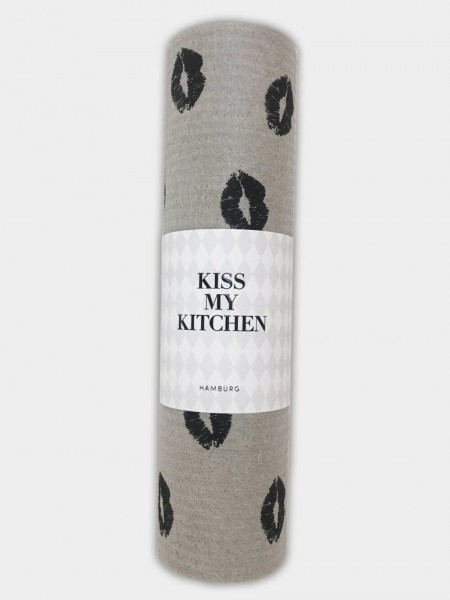 Schwammtuchrolle Kiss grey/black