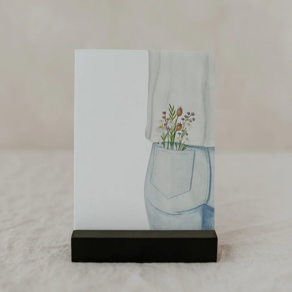 Eulenschnitt Postkarte Flower Jeans