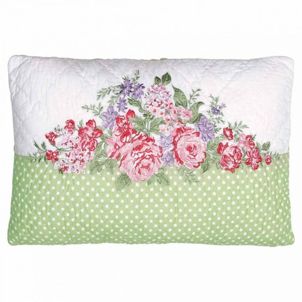 GreenGate Kissenhülle Rose white with embroidery, 40 x 60 cm