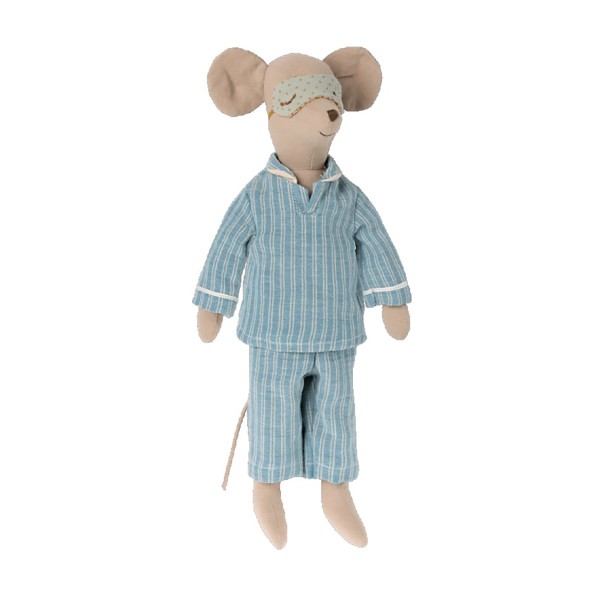 Maileg, Maus Medium Mouse Boy, Pyjama, hellblau