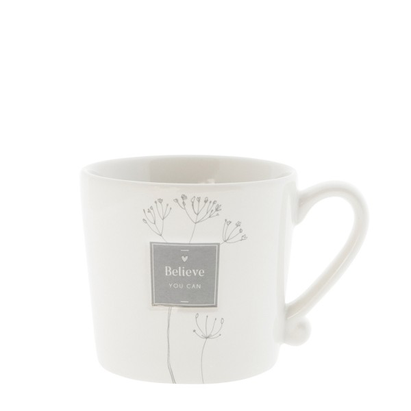 Bastion Collections Henkelbecher / Mug Believe you can, Grey