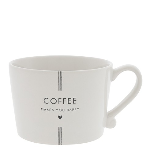 Bastion Collections Cup White / Coffee makes you Happy in Black